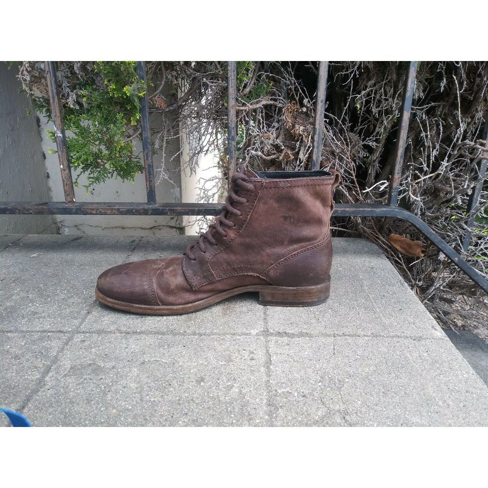 FRYE Everett Lace Distressed Leather Boots Men 12 - Picture 6 of 7